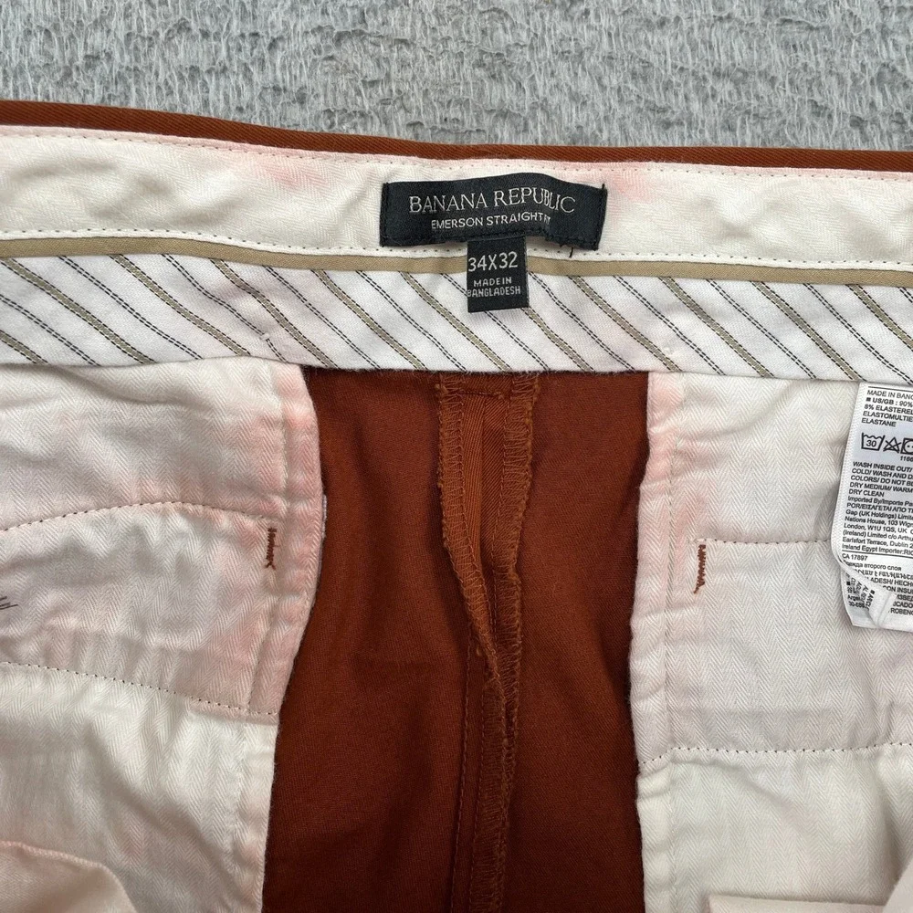 Banana Republic Pants Mens 34x32 Orange Emerson Straight Fit Chino Stretch